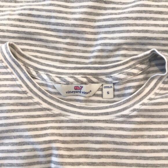 VINEYARD VINES Long Sleeve Grey Striped Tie Front Knit Top size S - Picture 4 of 6